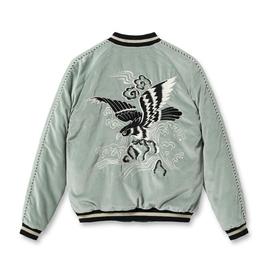 テーラー東洋 Lot No. TT15544-141 Mid 1950s Style Velveteen Souvenir Jacket “BLACK EAGLE” × “JAPAN MAP”