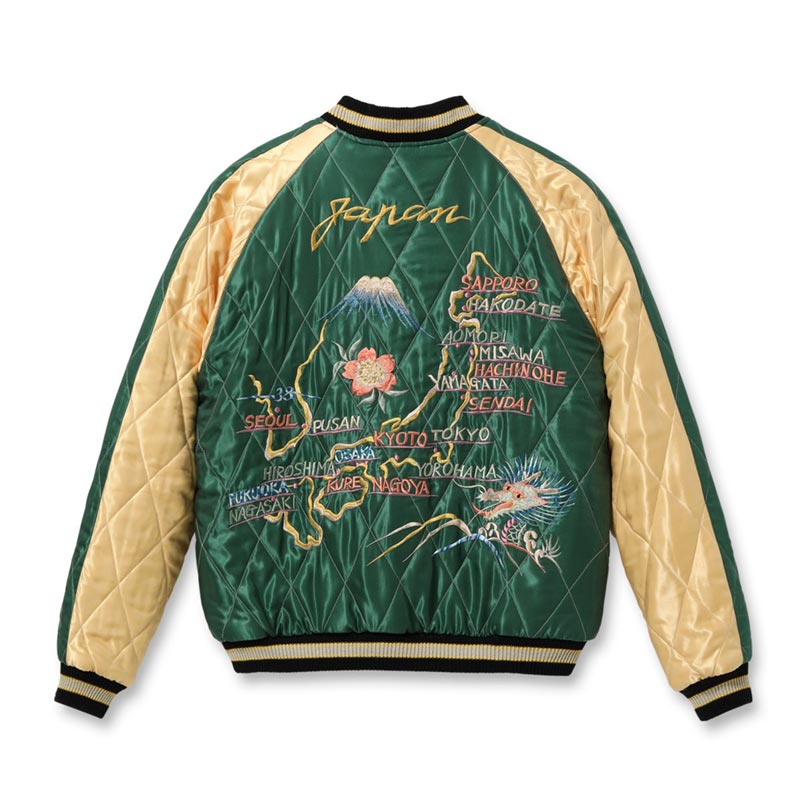 テーラー東洋 Lot No. TT15544-141 Mid 1950s Style Velveteen Souvenir Jacket “BLACK EAGLE” × “JAPAN MAP”