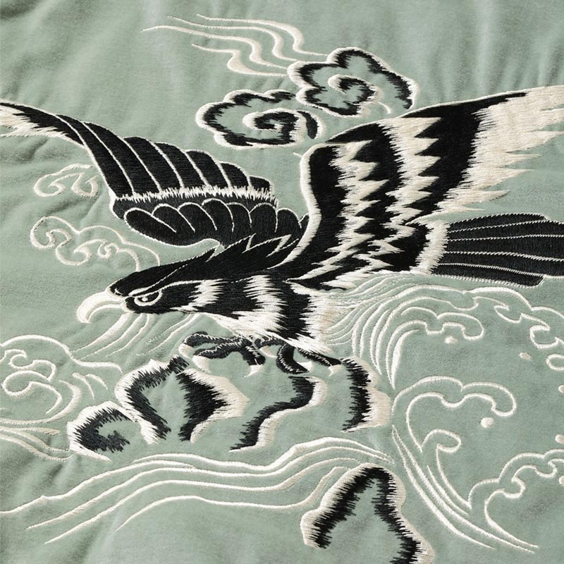 テーラー東洋 Lot No. TT15544-141 Mid 1950s Style Velveteen Souvenir Jacket “BLACK EAGLE” × “JAPAN MAP”