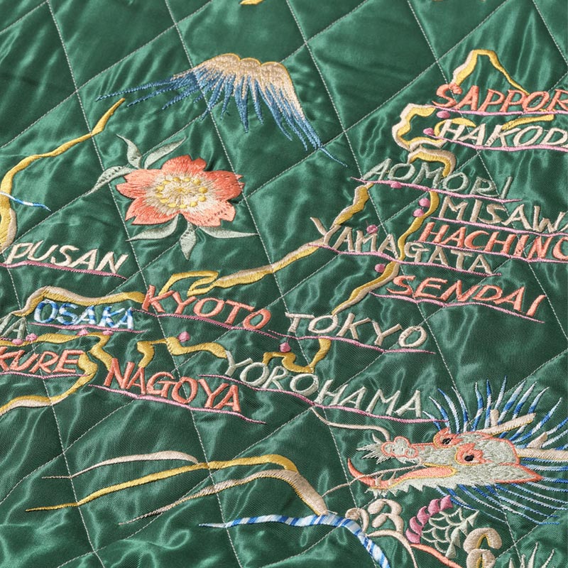 テーラー東洋 Lot No. TT15544-141 Mid 1950s Style Velveteen Souvenir Jacket “BLACK EAGLE” × “JAPAN MAP”