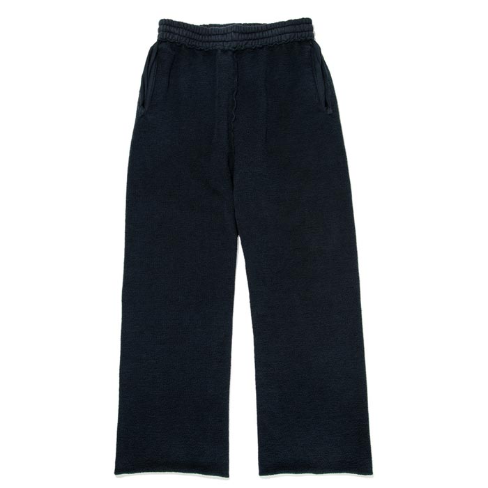 バウワウ BW2302-ZDSP ZIP DAMAGED SWEAT PANTS ブラック メンズ スウェット パンツ 擬音ワードプリント ヴィンテージスウェット