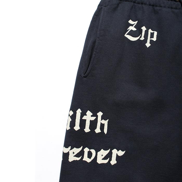 バウワウ BW2302-ZDSP ZIP DAMAGED SWEAT PANTS ブラック メンズ スウェット パンツ 擬音ワードプリント ヴィンテージスウェット