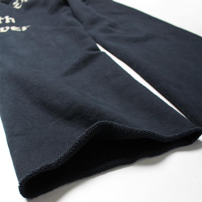 バウワウ BW2302-ZDSP ZIP DAMAGED SWEAT PANTS ブラック メンズ スウェット パンツ 擬音ワードプリント ヴィンテージスウェット
