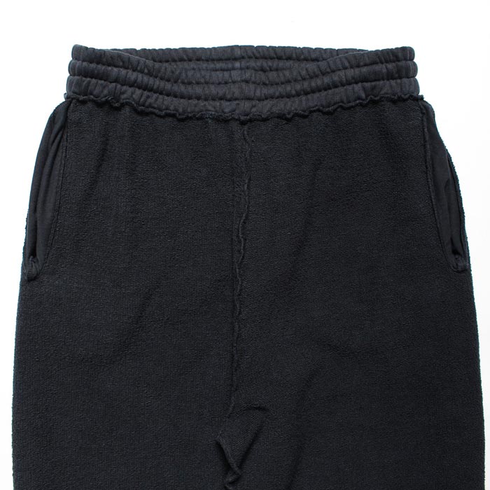 バウワウ BW2302-ZDSP ZIP DAMAGED SWEAT PANTS ブラック メンズ スウェット パンツ 擬音ワードプリント ヴィンテージスウェット