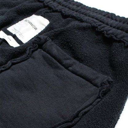 バウワウ BW2302-ZDSP ZIP DAMAGED SWEAT PANTS ブラック メンズ スウェット パンツ 擬音ワードプリント ヴィンテージスウェット