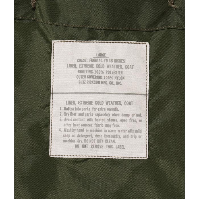 バズリクソンズ Lot No. BR14863 Type M-65 LINER “BUZZ RICKSON MFG. CO., INC.”