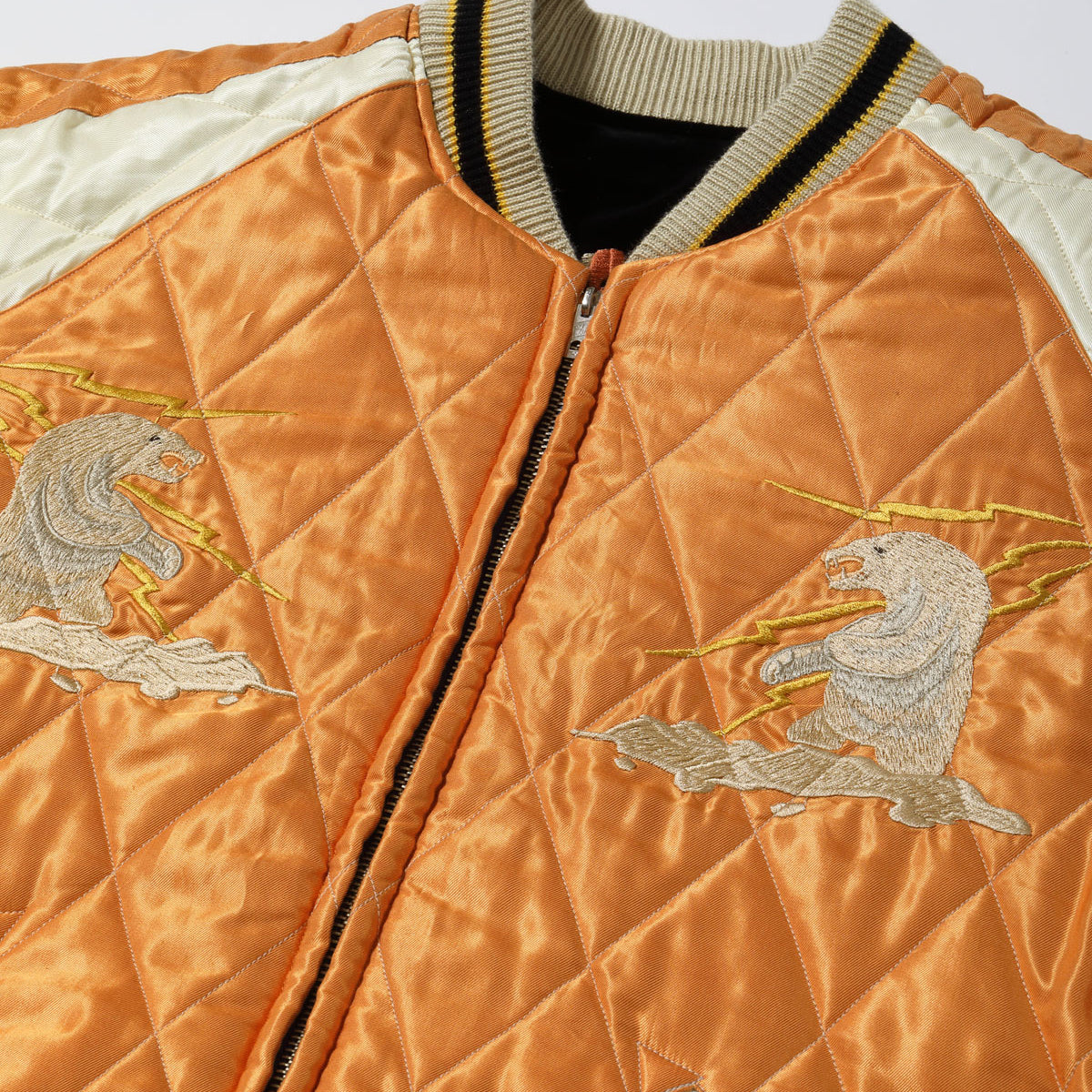 TOYO ENTERPRISE Lot No. TT15792-119 / Late 1950s Style Velveteen Souvenir Jacket “POLAR BEAR” × “ALASKA MAP”