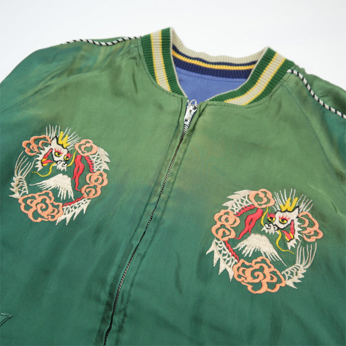 テーラー東洋 Lot No. TT15393-145 / Early 1950s Style Acetate Souvenir Jacket “DRAGON HEAD” × “ROARING TIGER” (AGING MODEL)