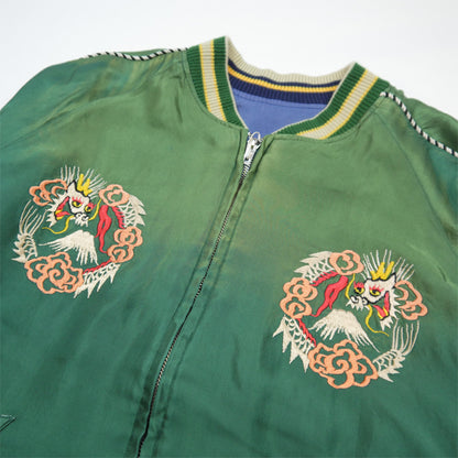 テーラー東洋 Lot No. TT15393-145 / Early 1950s Style Acetate Souvenir Jacket “DRAGON HEAD” × “ROARING TIGER” (AGING MODEL)