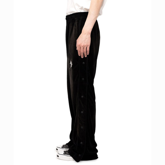 Bleached Velor Pants:BLACK