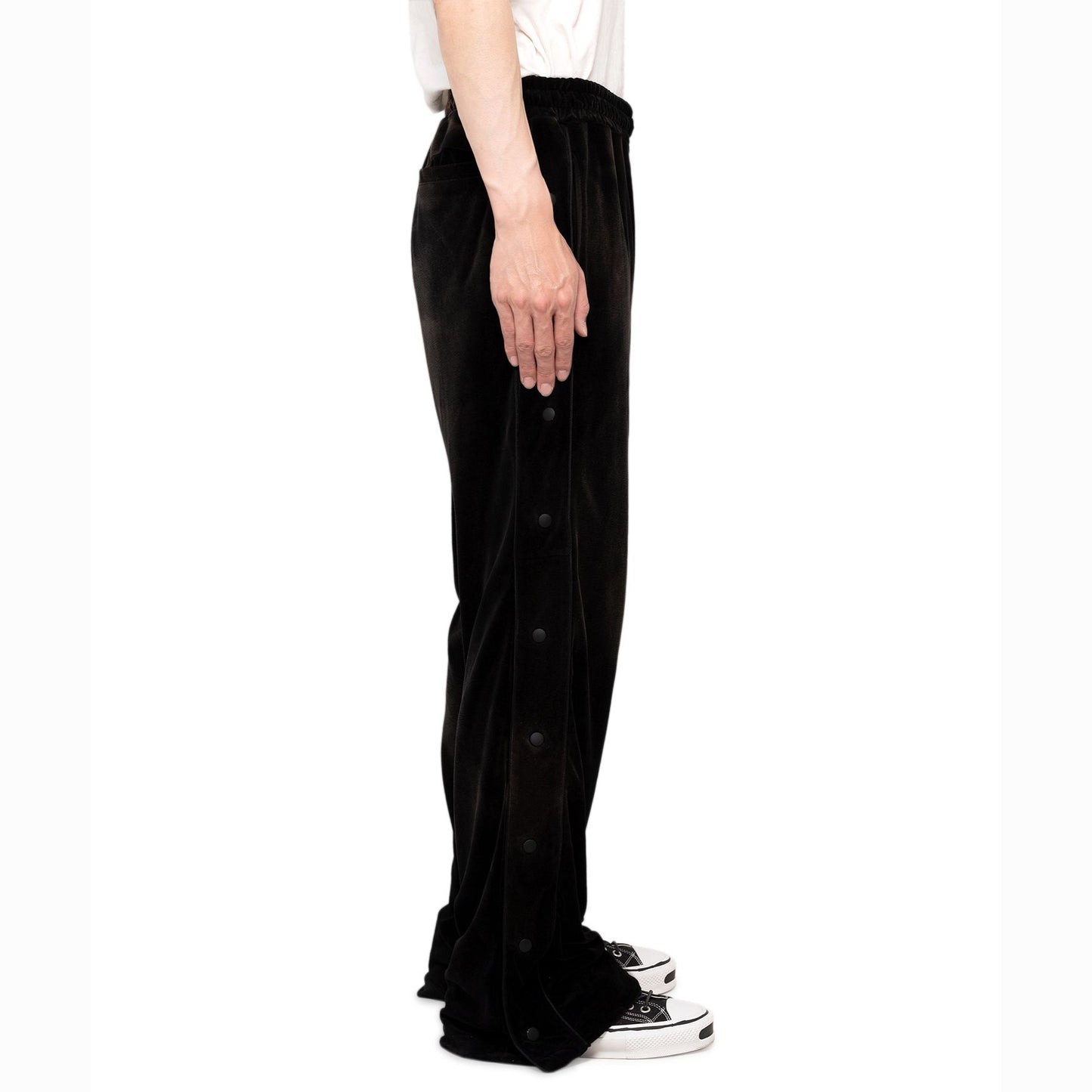 Bleached Velor Pants:BLACK