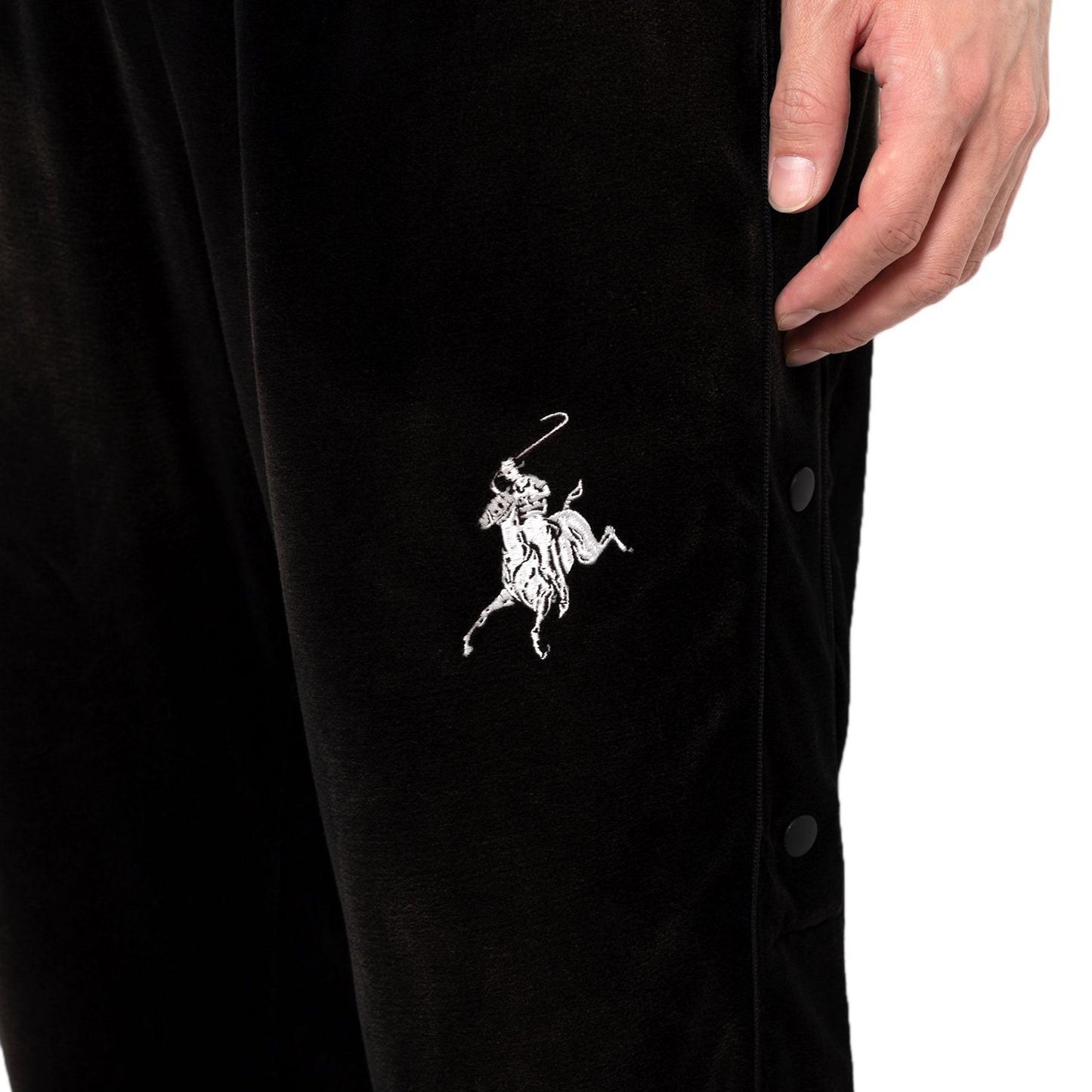Bleached Velor Pants:BLACK