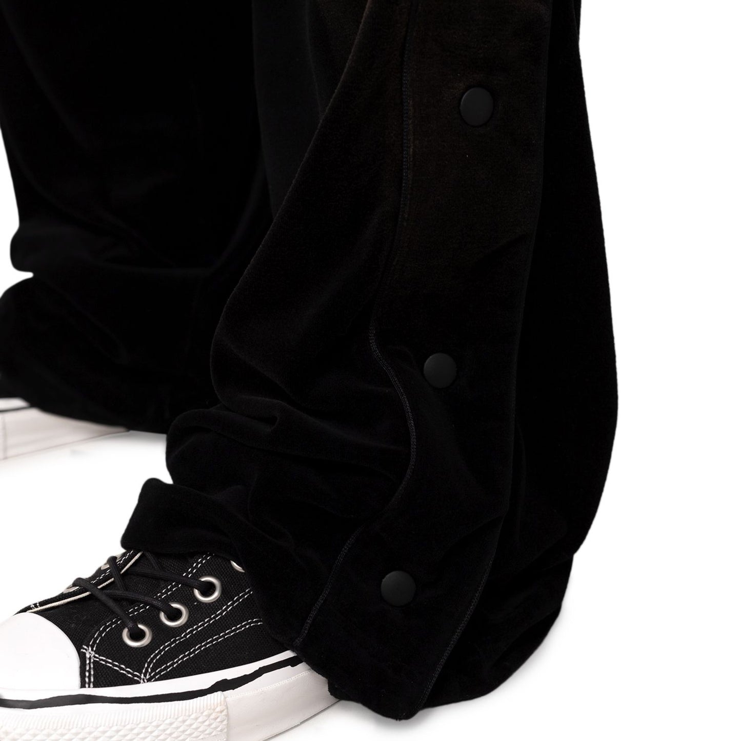 Bleached Velor Pants:BLACK