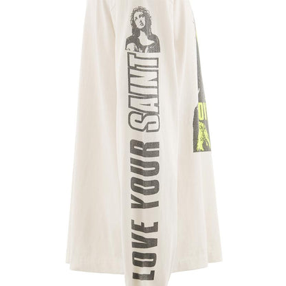 セントマイケル SM-YS1-0000-017 LS TEE / LOVE UR SAINT / WHT メンズ 長袖 プリントTシャツ ロンT