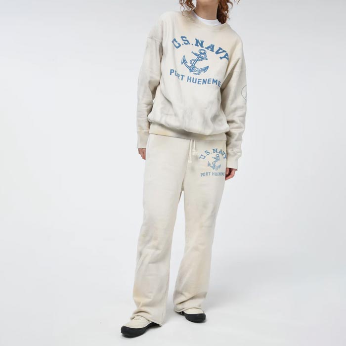 バウワウ BW242-USSPA USN SEEBEES SWEAT PT AGING ホワイトエイジング メンズ スウェットパンツ