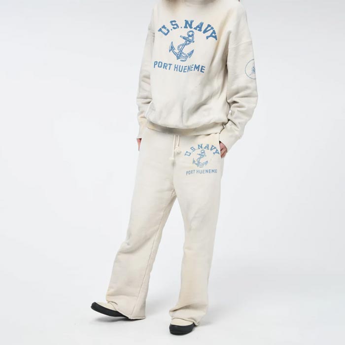 バウワウ BW242-USSPA USN SEEBEES SWEAT PT AGING ホワイトエイジング メンズ スウェットパンツ