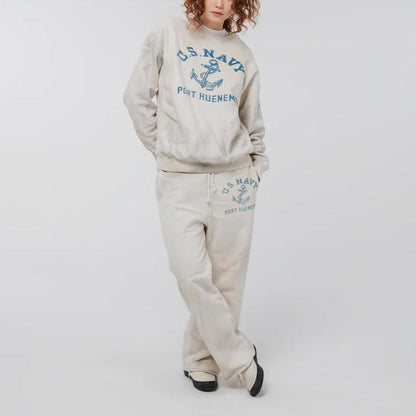バウワウ BW242-USSA USN SEEBEES SWEATSHIRTS AGING ホワイトエイジング メンズ プリント スウェット トレーナー