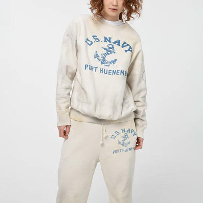 バウワウ BW242-USSA USN SEEBEES SWEATSHIRTS AGING ホワイトエイジング メンズ プリント スウェット トレーナー