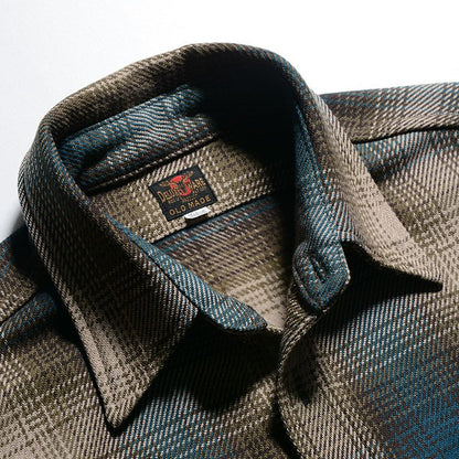 24FW デラックスウエア HV-54 BLUE OMBRE SHIRT メンズ 長袖 オンブレ チェック シャツ