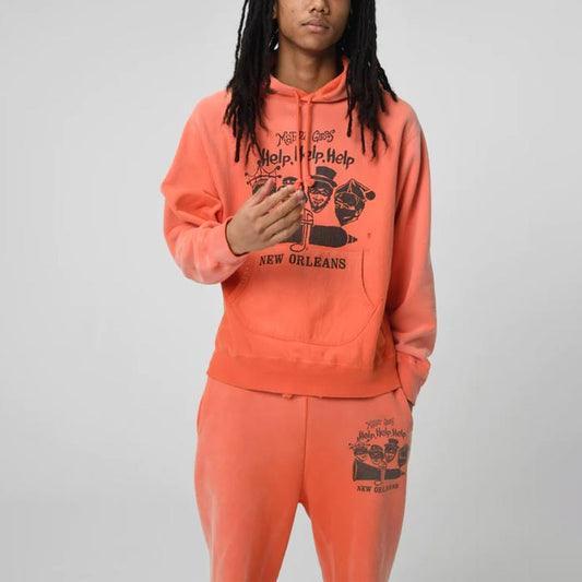バウワウ BW2302-BMMH BEATLE MANIA MARDI GRAS HOODIE オレンジ メンズ プリント プルオーバー パーカー フーディー スウェット ヴィンテージスウェット
