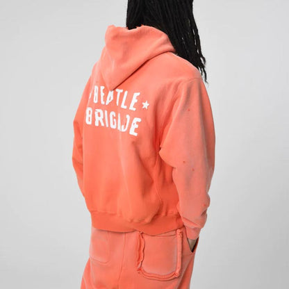 バウワウ BW2302-BMMH BEATLE MANIA MARDI GRAS HOODIE オレンジ メンズ プリント プルオーバー パーカー フーディー スウェット ヴィンテージスウェット