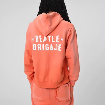 バウワウ BW2302-BMMH BEATLE MANIA MARDI GRAS HOODIE オレンジ メンズ プリント プルオーバー パーカー フーディー スウェット ヴィンテージスウェット
