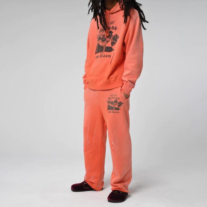 バウワウ BW2302-BMMH BEATLE MANIA MARDI GRAS HOODIE オレンジ メンズ プリント プルオーバー パーカー フーディー スウェット ヴィンテージスウェット