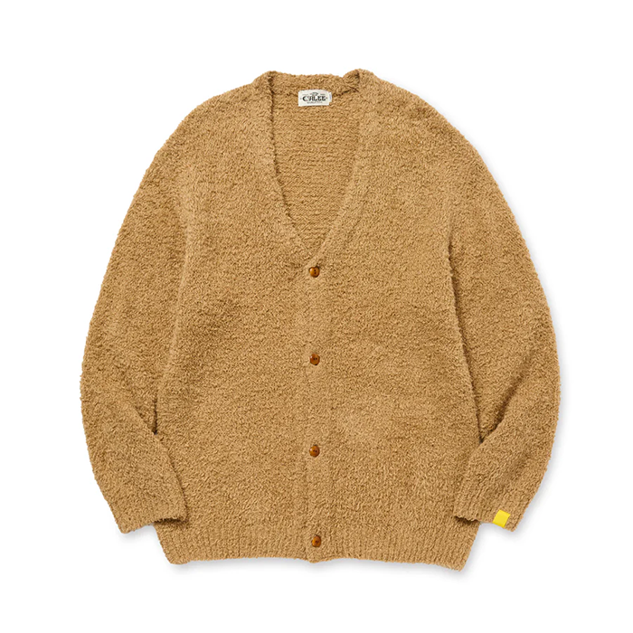 CALEE × EYYA KNIT C/F CARDIGAN:BLACK CAMEL