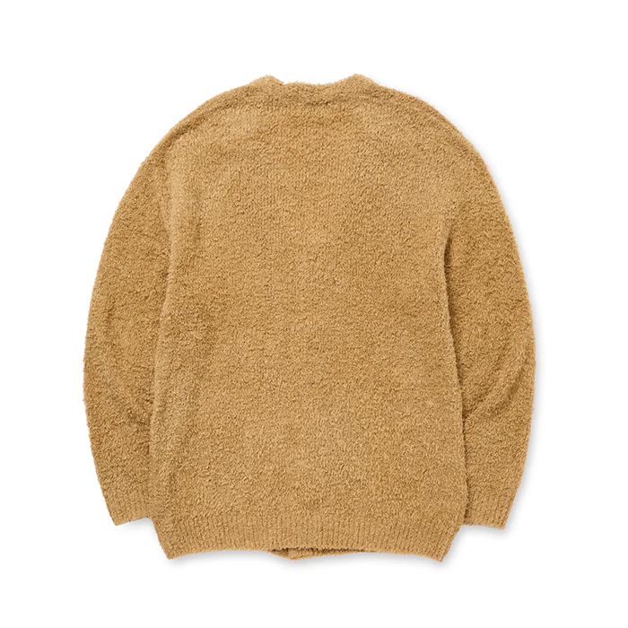 CALEE × EYYA KNIT C/F CARDIGAN:BLACK CAMEL