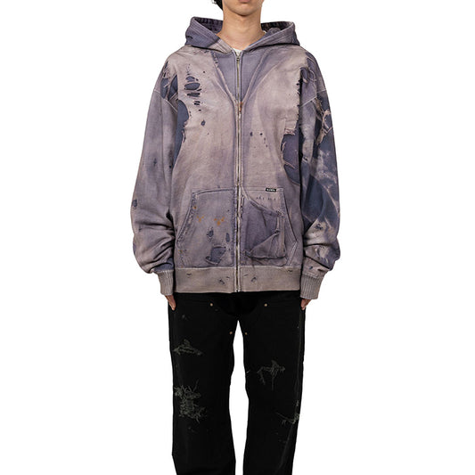 KAMIYA Trompe L’oeil Print Zip-up Hoodie