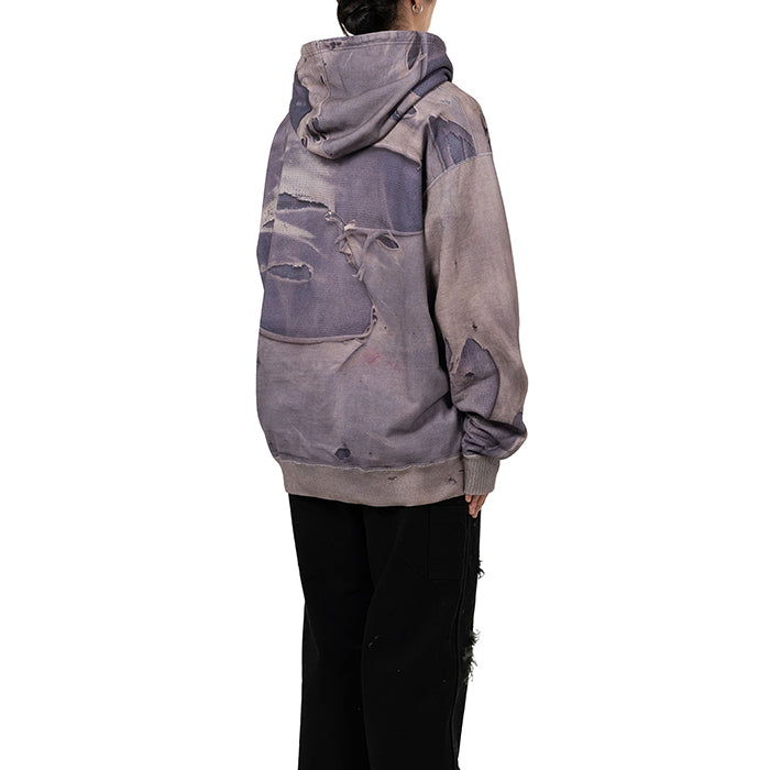 KAMIYA Trompe L’oeil Print Zip-up Hoodie