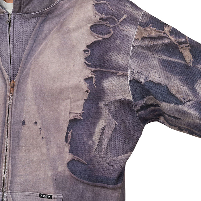 KAMIYA Trompe L’oeil Print Zip-up Hoodie