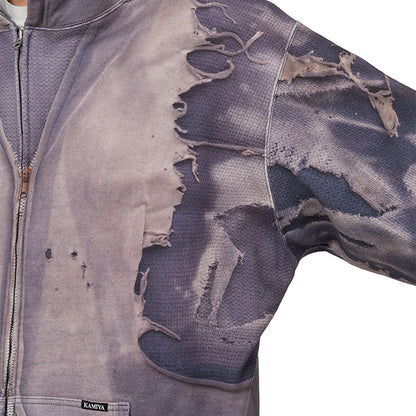 KAMIYA Trompe L’oeil Print Zip-up Hoodie