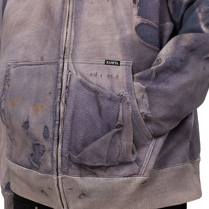 KAMIYA Trompe L’oeil Print Zip-up Hoodie