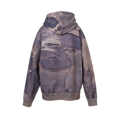 KAMIYA Trompe L’oeil Print Zip-up Hoodie