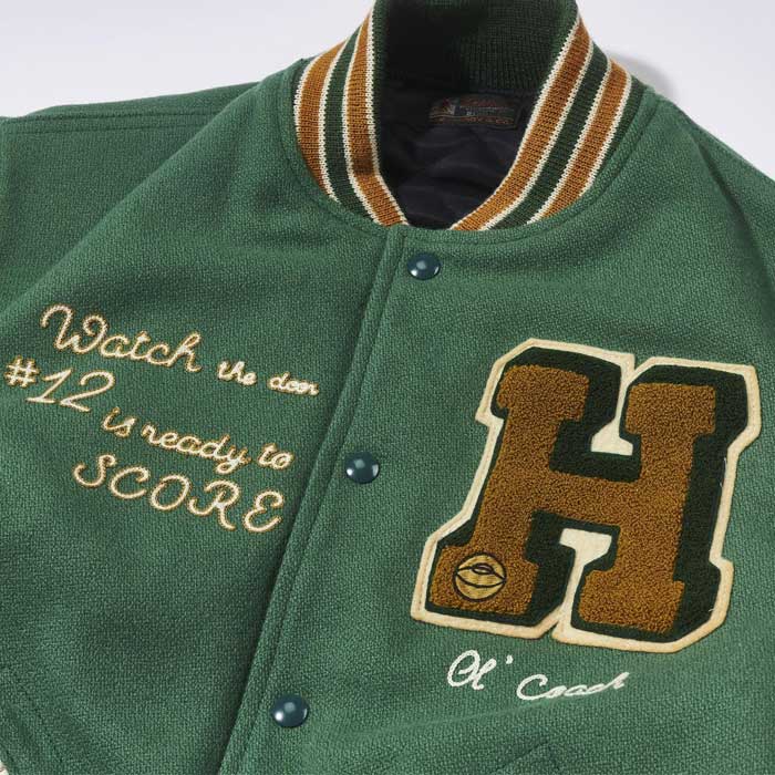 ジョーマッコイ MJ23121 WOOL VARSITY JACKET SHAMROCKS 165 グリーン スタジャン スタジアムジャンパー バーシティジャケット アワードジャケット