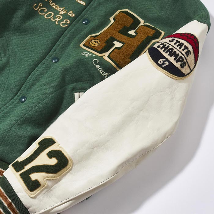 ジョーマッコイ MJ23121 WOOL VARSITY JACKET SHAMROCKS 165 グリーン スタジャン スタジアムジャンパー バーシティジャケット アワードジャケット