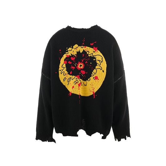 セントマイケル SM-YS1-0000-C07 CP_CREW KNT / SMILE / BLK Cactus Plant Flea Market コラボ ダメージ ニット セーター スマイル