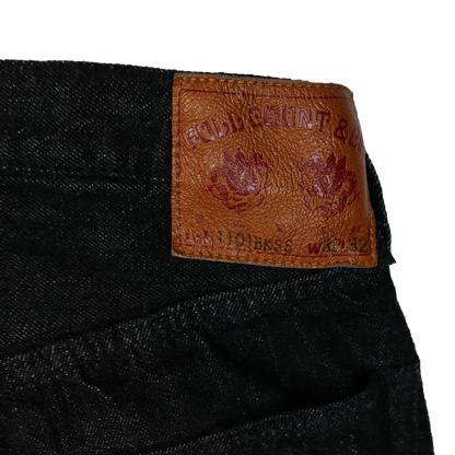 FULLCOUNT(フルカウント) 1101BKSS Straight Black Selvedge Denim(Super Smooth)