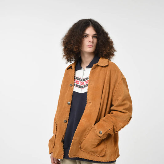 バウワウ BW242-WSCA WOVEN SUEDE COVERALL スエードチョアコート ゴールド メンズ アウター ジャケット