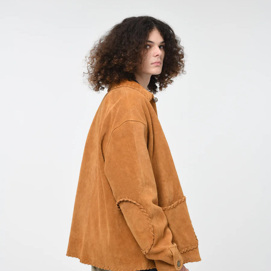 バウワウ BW242-WSCA WOVEN SUEDE COVERALL スエードチョアコート ゴールド メンズ アウター ジャケット