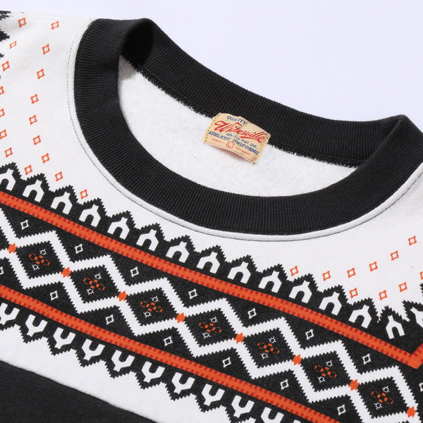 ホワイツビル Lot No. WV69266 / SNOW PATTERN SWEAT SHIRT BLACK 雪柄スウェット ブラック メンズ
