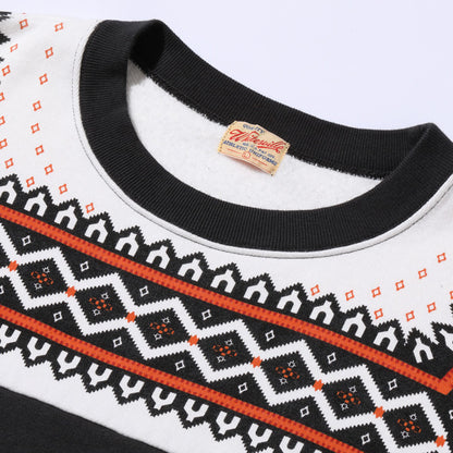 ホワイツビル Lot No. WV69266 / SNOW PATTERN SWEAT SHIRT BLACK 雪柄スウェット ブラック メンズ