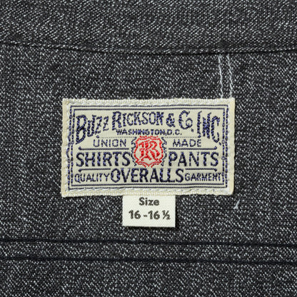 バズリクソンズ Lot No. BR26082 / COTTON COVERT WORK SHIRTS BLACK シャンブレー調 ワークシャツ ブラック メンズ