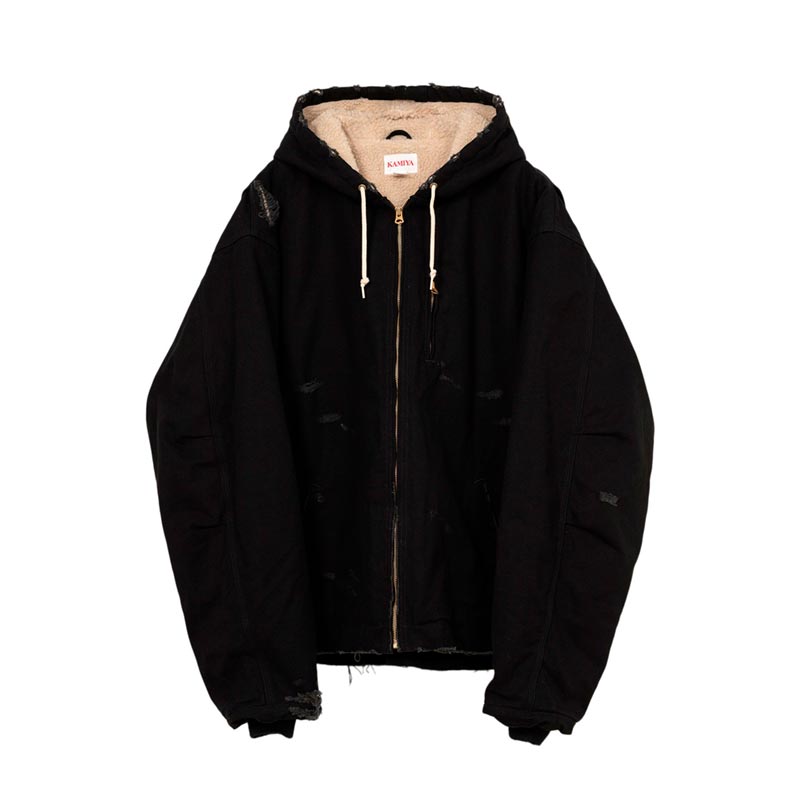 カミヤ G13BL024 BORO Duck Blouson ボロダックブルゾン ブラック メンズ アウター ジャケット ボア フード