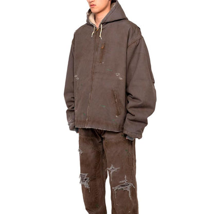 カミヤ G13BL024 BORO Duck Blouson ボロダックブルゾン グレー メンズ アウター ジャケット ボア フード