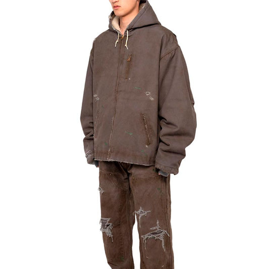 カミヤ G13BL024 BORO Duck Blouson ボロダックブルゾン グレー メンズ アウター ジャケット ボア フード