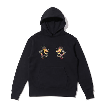 テーラー東洋 Lot No. TT69301 / SUKA HOODED PARKA EMBROIDERED “DRAGON” クルースウェットパーカー 裏起毛 フーディー ブラック メンズ