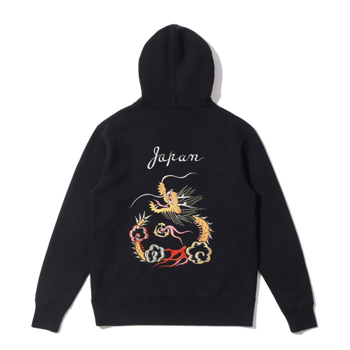 テーラー東洋 Lot No. TT69301 / SUKA HOODED PARKA EMBROIDERED “DRAGON” クルースウェットパーカー 裏起毛 フーディー ブラック メンズ