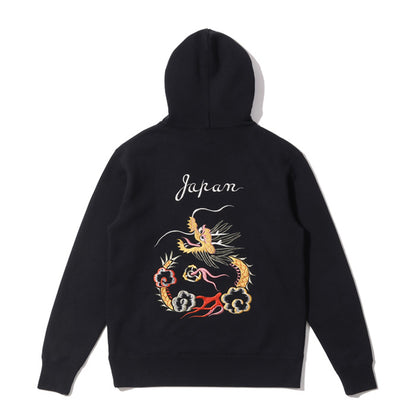 テーラー東洋 Lot No. TT69301 / SUKA HOODED PARKA EMBROIDERED “DRAGON” クルースウェットパーカー 裏起毛 フーディー ブラック メンズ